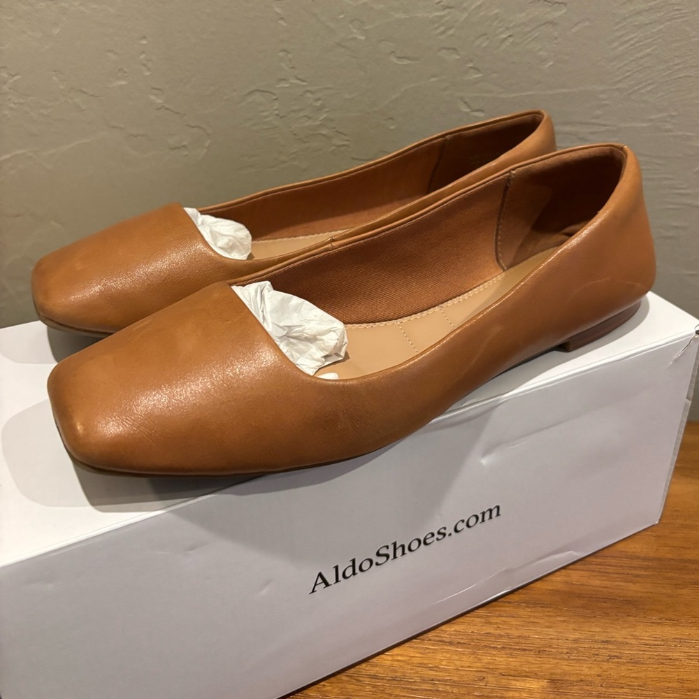 Aldo Tan Leather Flats